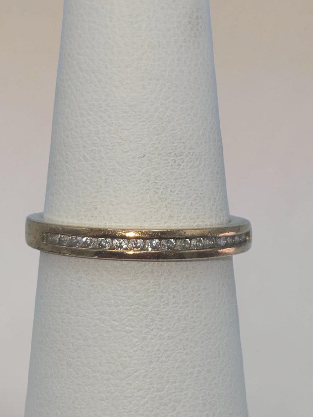 Gold Vermeil Over Sterling Silver 925 CZ Channel Band Ring Size 7 Stackable